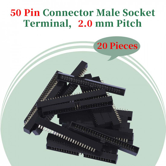 2.0 mm 2*25 Double Row 50 Pin IDC Box Header Connector Male Socket Terminal 2.0 mm 2*25 Double Row 50 Pin IDC Box Header Connector Male Socket Terminal