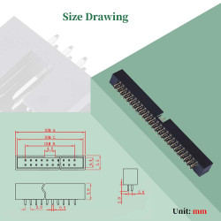 2.0 mm 2*25 Double Row 50 Pin IDC Box Header Connector Male Socket Terminal