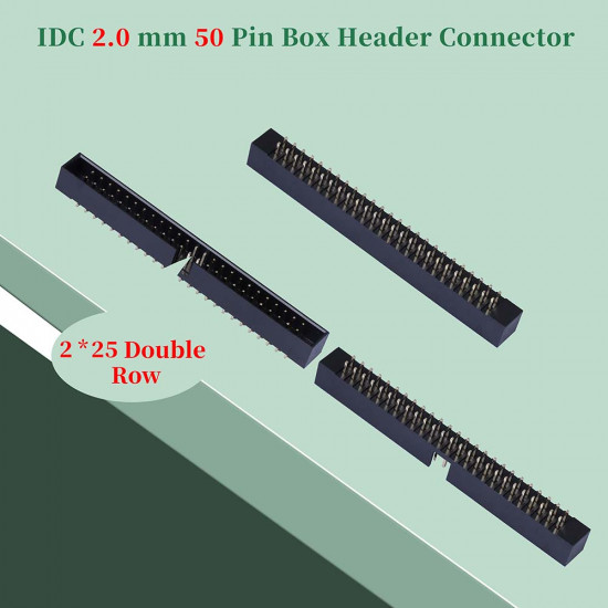 2.0 mm 2*25 Double Row 50 Pin IDC Box Header Connector Male Socket Terminal