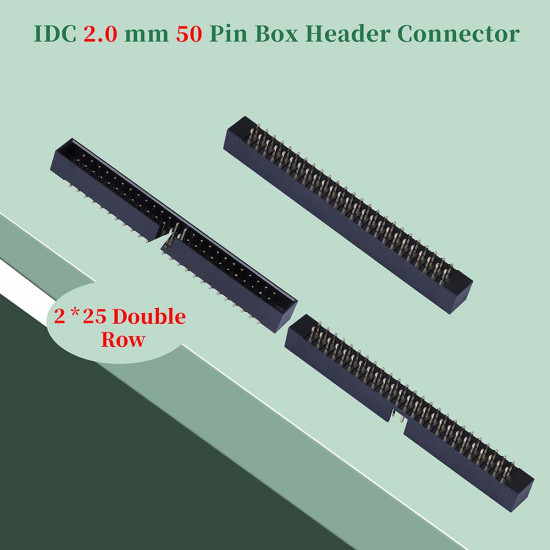 2.0 mm 2*25 Double Row 50 Pin IDC Box Header Connector Male Socket Terminal 2.0 mm 2*25 Double Row 50 Pin IDC Box Header Connector Male Socket Terminal