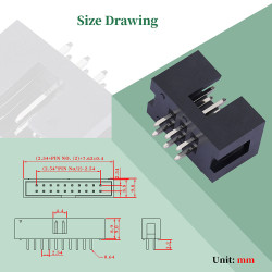 2.54 mm 2*3 Double Row 6 Pin IDC Box Header Connector Male Socket Terminal