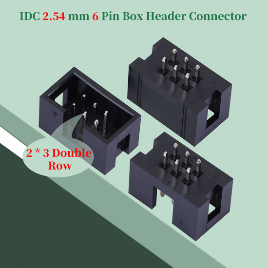 2.54 mm 2*3 Double Row 6 Pin IDC Box Header Connector Male Socket Terminal
