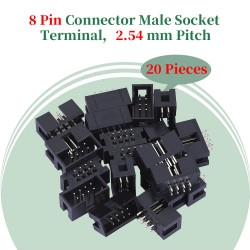 2.54 mm 2*4 Double Row 8 Pin IDC Box Header Connector Male Socket Terminal