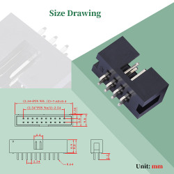 2.54 mm 2*4 Double Row 8 Pin IDC Box Header Connector Male Socket Terminal