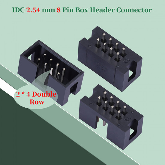 2.54 mm 2*4 Double Row 8 Pin IDC Box Header Connector Male Socket Terminal 2.54 mm 2*4 Double Row 8 Pin IDC Box Header Connector Male Socket Terminal