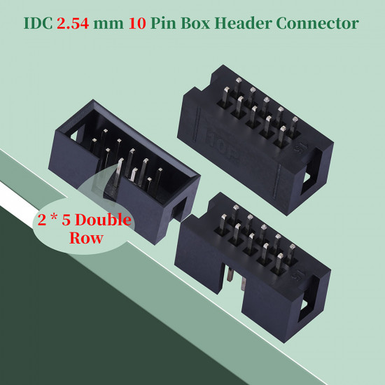 2.54 mm 2*5 Double Row 10 Pin IDC Box Header Connector Male Socket Terminal 2.54 mm 2*5 Double Row 10 Pin IDC Box Header Connector Male Socket Terminal