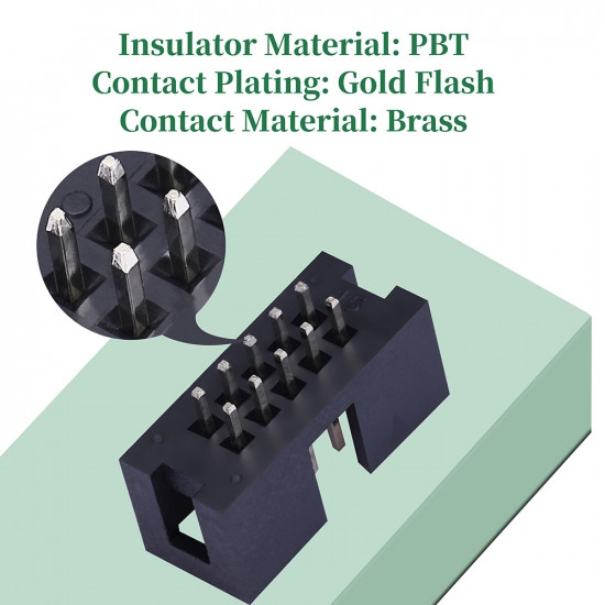 2.54 mm 2*5 Double Row 10 Pin IDC Box Header Connector Male Socket Terminal 2.54 mm 2*5 Double Row 10 Pin IDC Box Header Connector Male Socket Terminal