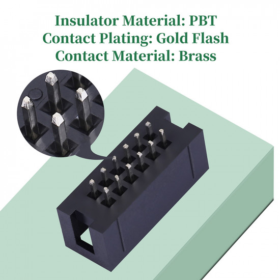2.54 mm 2*6 Double Row 12 Pin IDC Box Header Connector Male Socket Terminal 2.54 mm 2*6 Double Row 12 Pin IDC Box Header Connector Male Socket Terminal