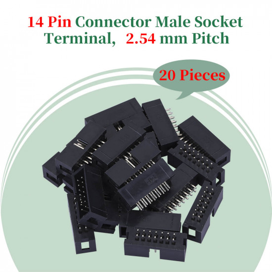 2.54 mm 2*7 Double Row 14 Pin IDC Box Header Connector Male Socket Terminal 2.54 mm 2*7 Double Row 14 Pin IDC Box Header Connector Male Socket Terminal