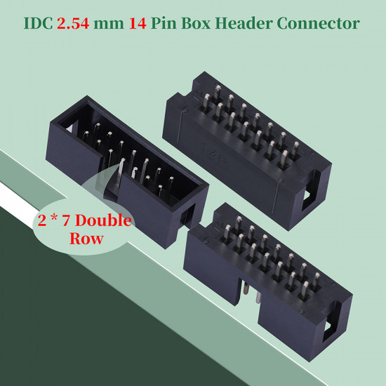 2.54 mm 2*7 Double Row 14 Pin IDC Box Header Connector Male Socket Terminal 2.54 mm 2*7 Double Row 14 Pin IDC Box Header Connector Male Socket Terminal