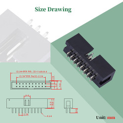 2.54 mm 2*8 Double Row 16 Pin IDC Box Header Connector Male Socket Terminal