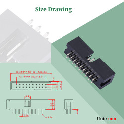 2.54 mm 2*9 Double Row 18 Pin IDC Box Header Connector Male Socket Terminal