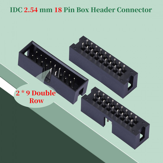 2.54 mm 2*9 Double Row 18 Pin IDC Box Header Connector Male Socket Terminal 2.54 mm 2*9 Double Row 18 Pin IDC Box Header Connector Male Socket Terminal