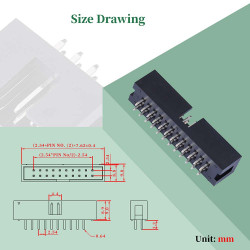 2.54 mm 2*12 Double Row 24 Pin IDC Box Header Connector Male Socket Terminal