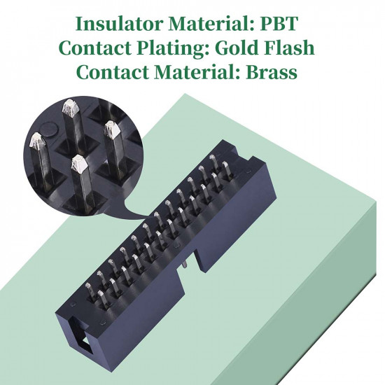 2.54 mm 2*12 Double Row 24 Pin IDC Box Header Connector Male Socket Terminal 2.54 mm 2*12 Double Row 24 Pin IDC Box Header Connector Male Socket Terminal