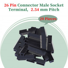 2.54 mm 2*13 Double Row 26 Pin IDC Box Header Connector Male Socket Terminal 2.54 mm 2*13 Double Row 26 Pin IDC Box Header Connector Male Socket Terminal