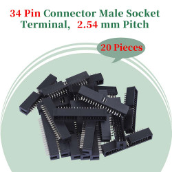 2.54 mm 2*17 Double Row 34 Pin IDC Box Header Connector Male Socket Terminal