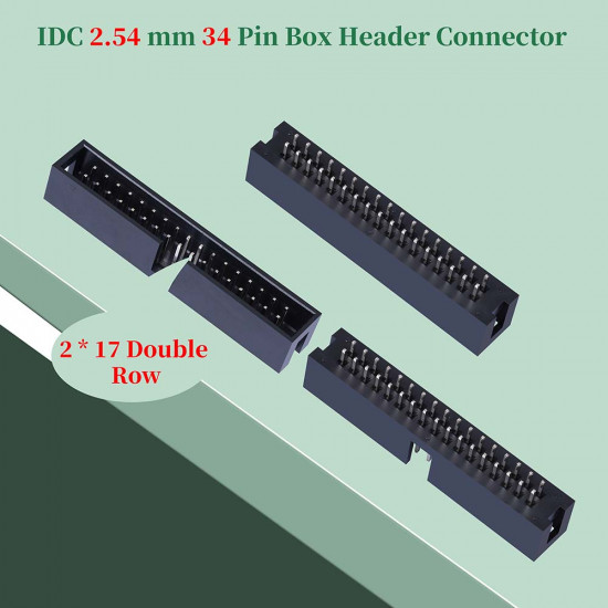 2.54 mm 2*17 Double Row 34 Pin IDC Box Header Connector Male Socket Terminal 2.54 mm 2*17 Double Row 34 Pin IDC Box Header Connector Male Socket Terminal