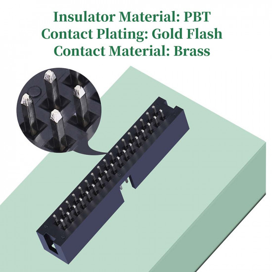 2.54 mm 2*17 Double Row 34 Pin IDC Box Header Connector Male Socket Terminal 2.54 mm 2*17 Double Row 34 Pin IDC Box Header Connector Male Socket Terminal