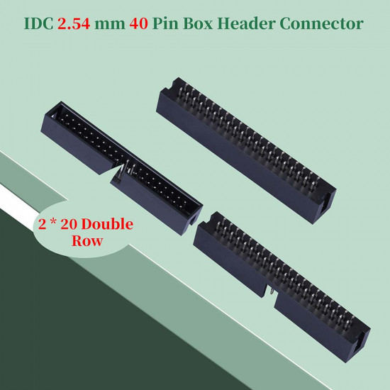 2.54 mm 2*20 Double Row 40 Pin IDC Box Header Connector Male Socket Terminal 2.54 mm 2*20 Double Row 40 Pin IDC Box Header Connector Male Socket Terminal