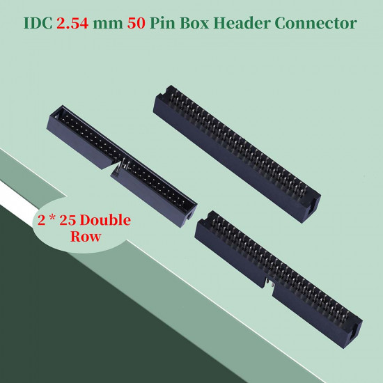 2.54 mm 2*25 Double Row 50 Pin IDC Box Header Connector Male Socket Terminal 2.54 mm 2*25 Double Row 50 Pin IDC Box Header Connector Male Socket Terminal