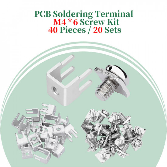 PCB Screw Type Soldering Terminals and M4 * 6 Phillips Screw with Square Spacer Kit PCB Screw Type Soldering Terminals and M4 * 6 Phillips Screw with Square Spacer Kit