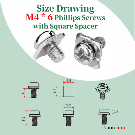 PCB Screw Type Soldering Terminals and M4 * 6 Phillips Screw with Square Spacer Kit PCB Screw Type Soldering Terminals and M4 * 6 Phillips Screw with Square Spacer Kit