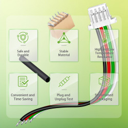 JST 1.0 mm SH HHR 4-Pin Connector 30AWG 20cm Silicone Cable (10 Sets / 40 Pcs)