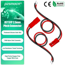 JST SYP 2.5 mm 2 Pin Male Plug 22AWG 20cm Silicone Cable (20 Pieces)