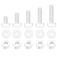 M5*20 mm White Nylon Screws and Nuts Kit with Washers（150 Pieces/50 Sets）