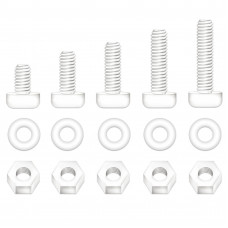 M3*10 mm White Nylon Screws and Nuts Kit with Washers(300 Pieces/100 Sets) M3*10 mm White Nylon Screws and Nuts Kit with Washers(300 Pieces/100 Sets)