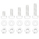 M3*30 mm White Nylon Screws and Nuts Kit with Washers（300 Pieces/100 Sets）