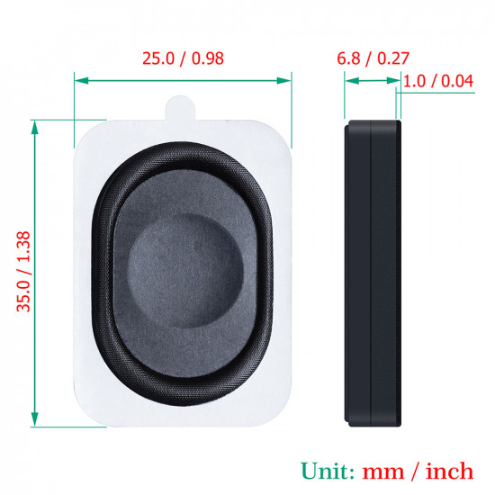 35 * 25 * 6.8 mm Mini Side Sound Rectangle Cavity Speaker