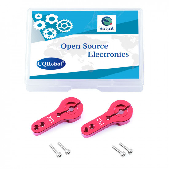 Double Fixed Hole 25T Steering-gear Metal Rocker Arm (Red) 2 Pieces Double Fixed Hole 25T Steering-gear Metal Rocker Arm (Red) 2 Pieces
