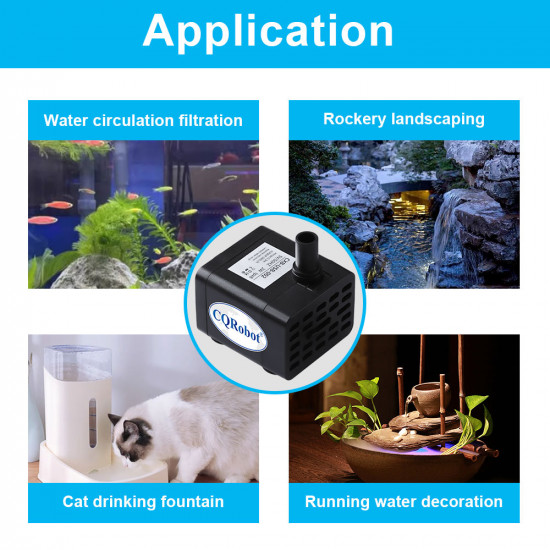 USB Small Mini Side Suction Water Pump 5V Energy-Saving Silent (Black)